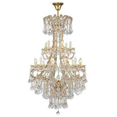 Asfour Crystal - Maria Theresa Chandelier - 19 Bulbs - Gold - Ball & Drop  Clear